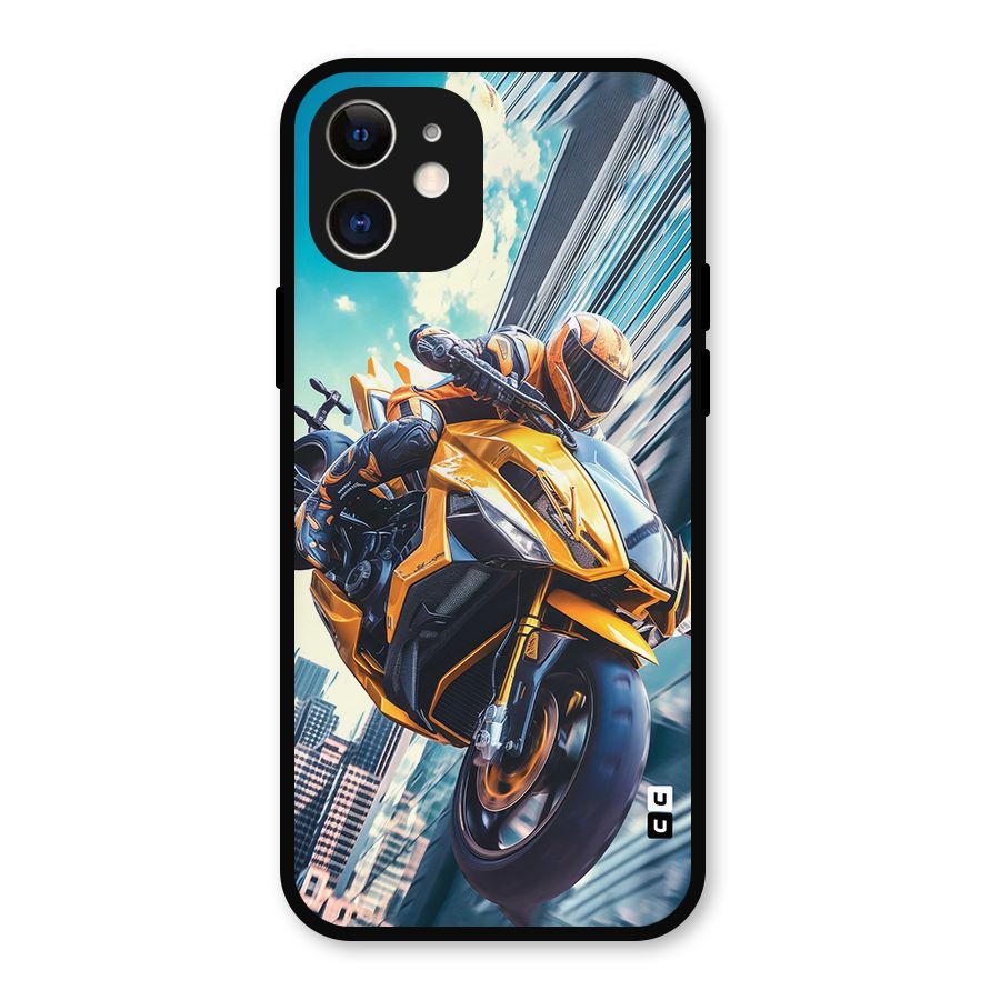 Super Bike Falling Metal Back Case for iPhone 12