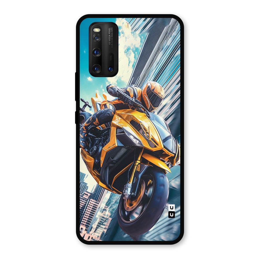 Super Bike Falling Metal Back Case for iQOO 3