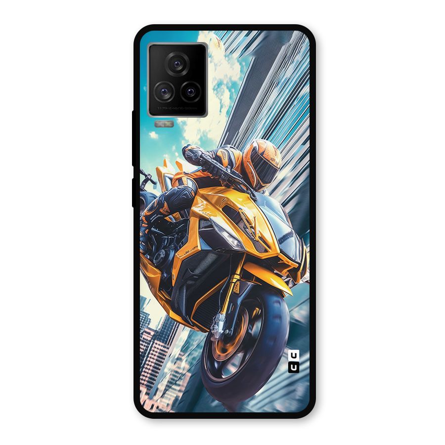 Super Bike Falling Metal Back Case for iQOO 7 Legend 5G