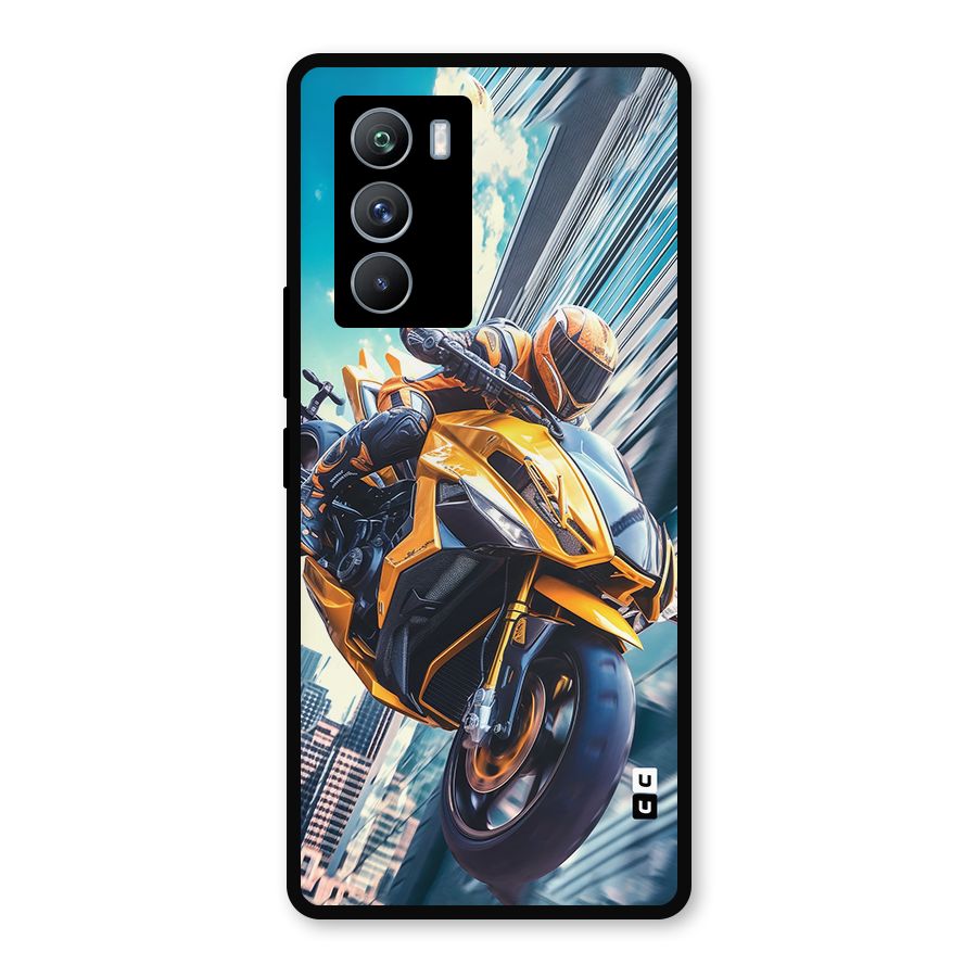 Super Bike Falling Metal Back Case for iQOO 9 SE