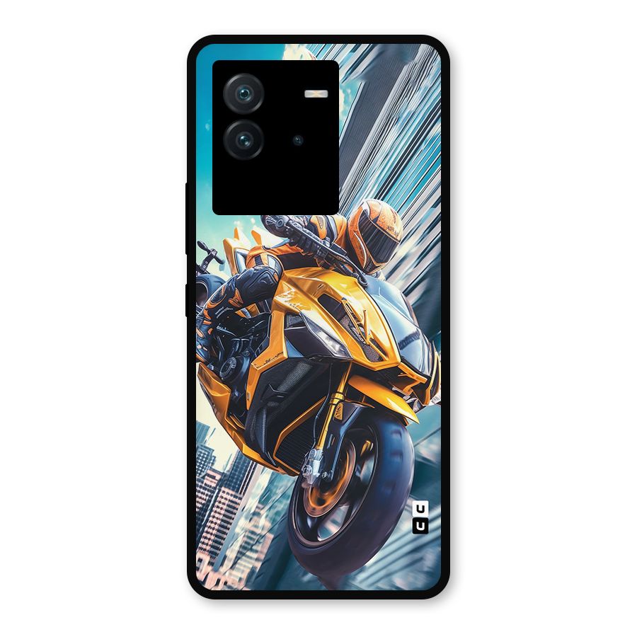 Super Bike Falling Metal Back Case for iQOO Neo 6 5G