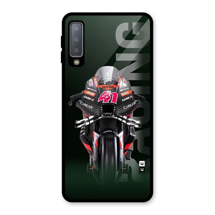 Super Biker Glass Back Case for Galaxy A7 (2018)