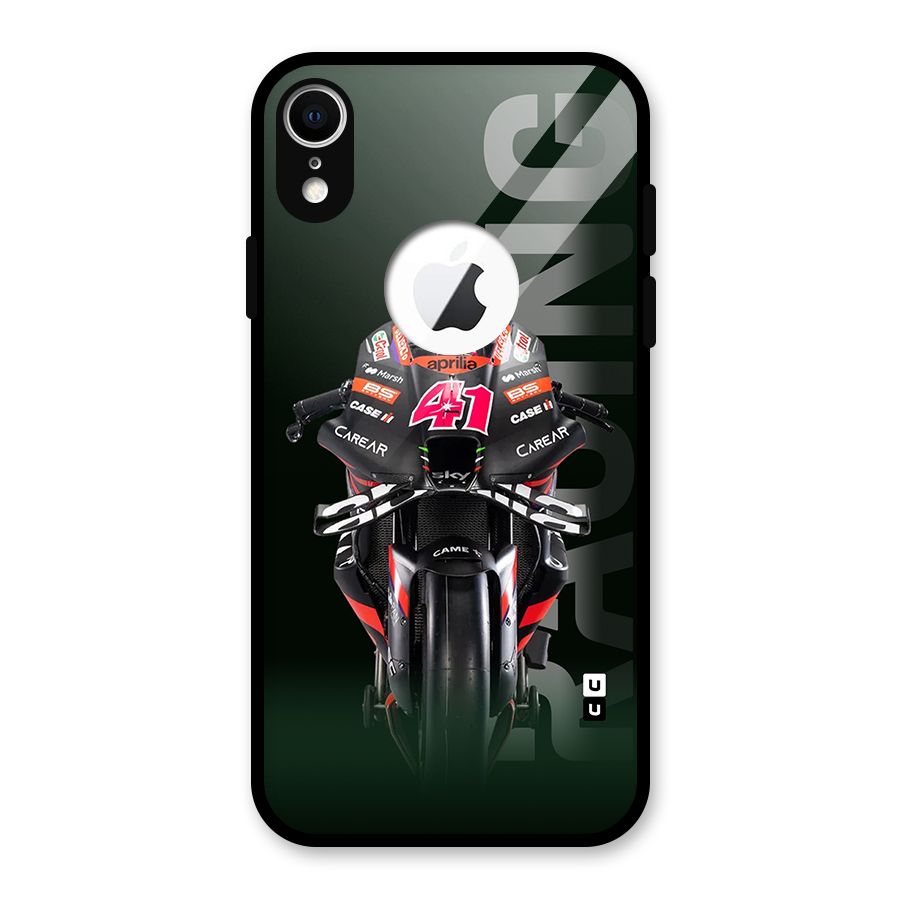 Super Biker Glass Back Case for iPhone XR Logo Cut