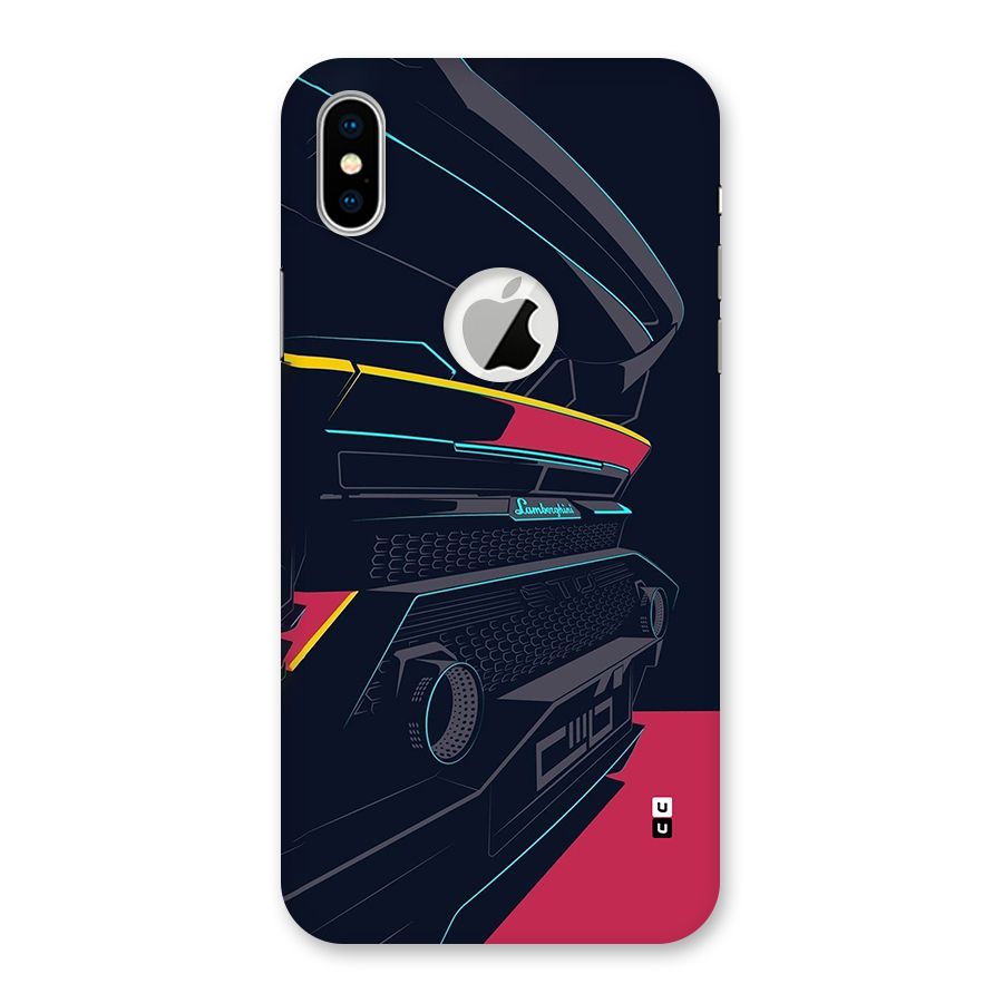 Super Car Parked Back Case for iPhone X Logo Cut
