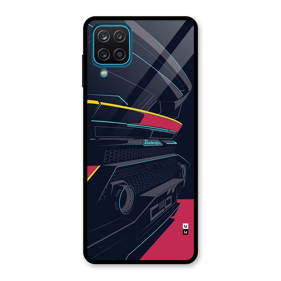 Super Car Parked Glass Back Case for Galaxy A12