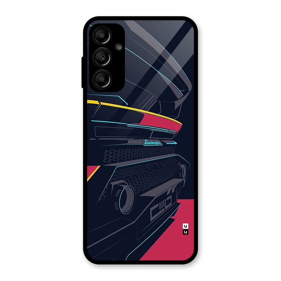 Super Car Parked Glass Back Case for Galaxy A14 5G