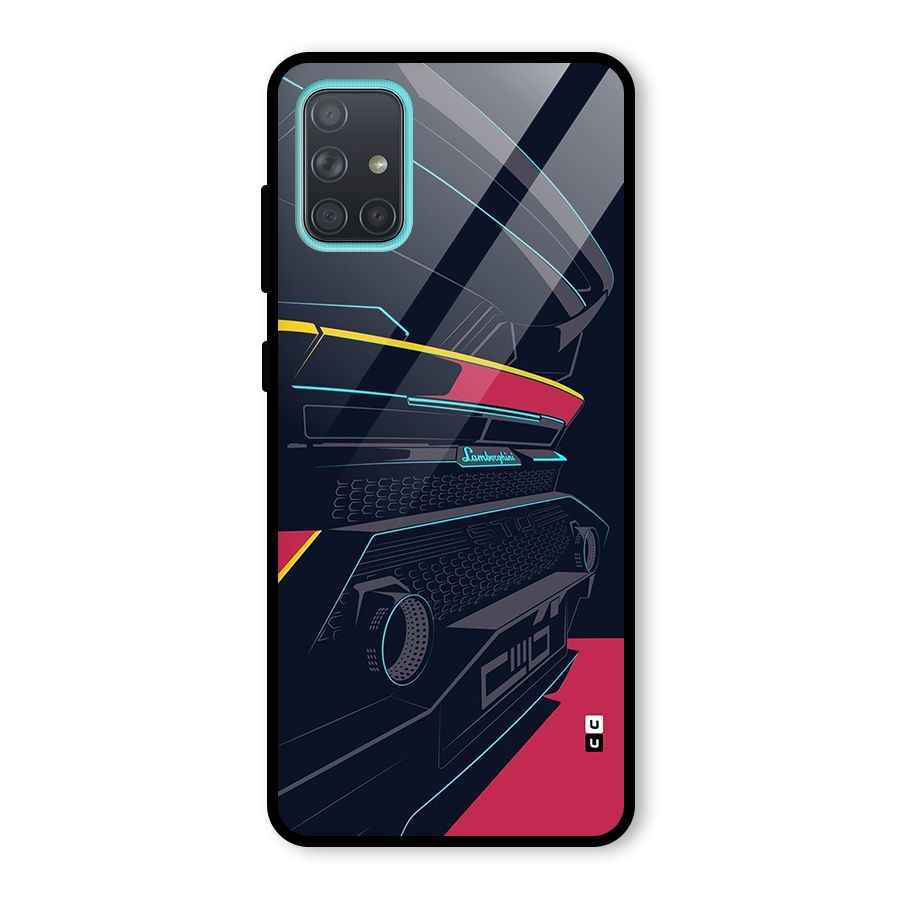 Super Car Parked Glass Back Case for Galaxy A71
