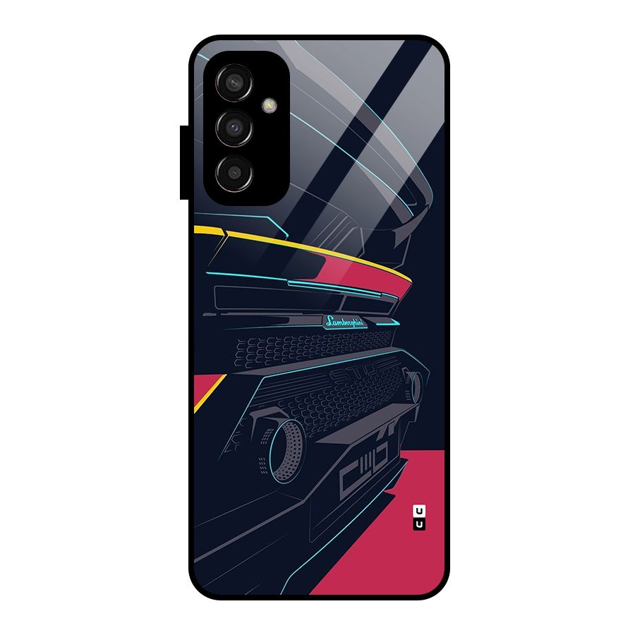 Super Car Parked Glass Back Case for Galaxy F13