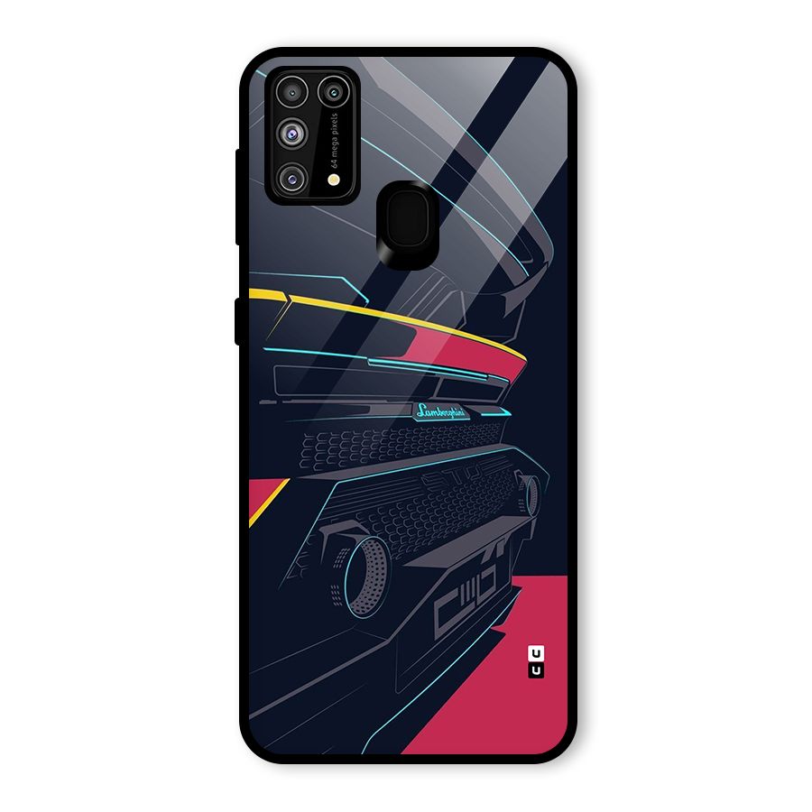 Super Car Parked Glass Back Case for Galaxy F41
