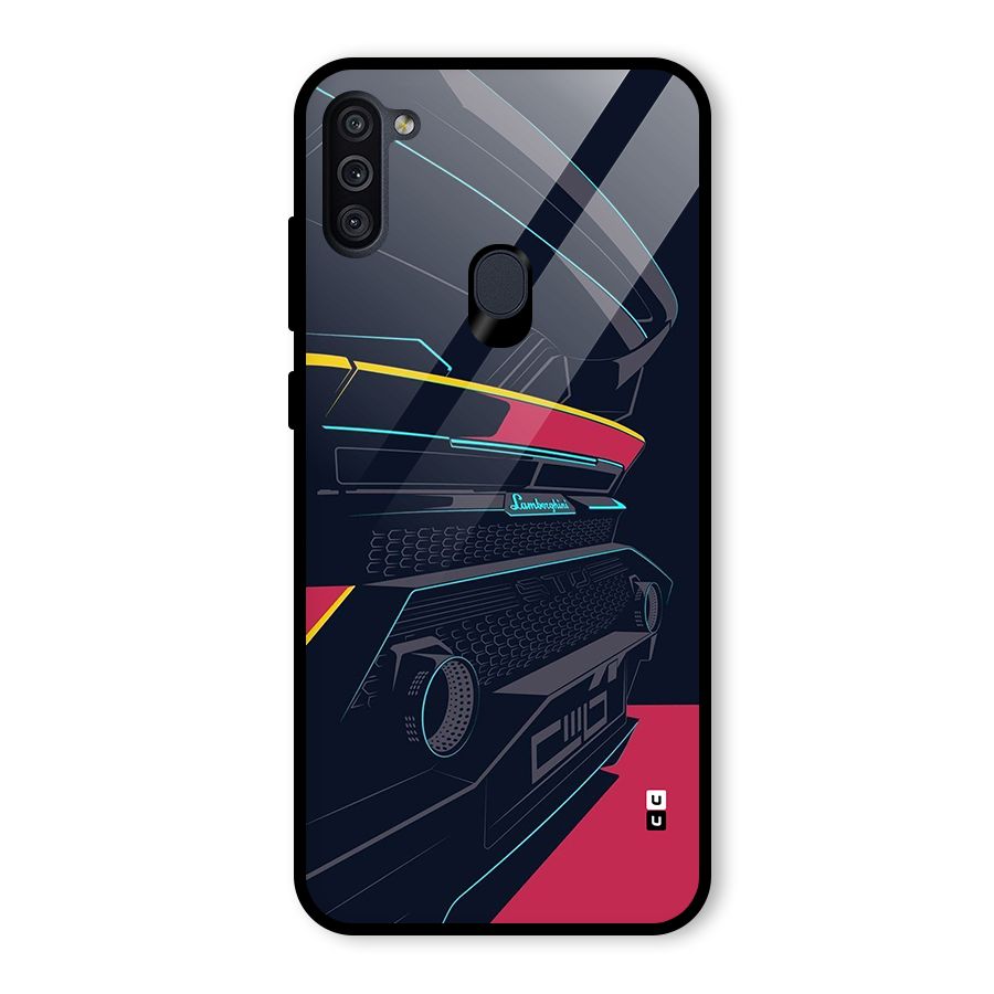 Super Car Parked Glass Back Case for Galaxy M11