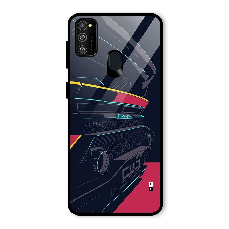 Super Car Parked Glass Back Case for Galaxy M30s