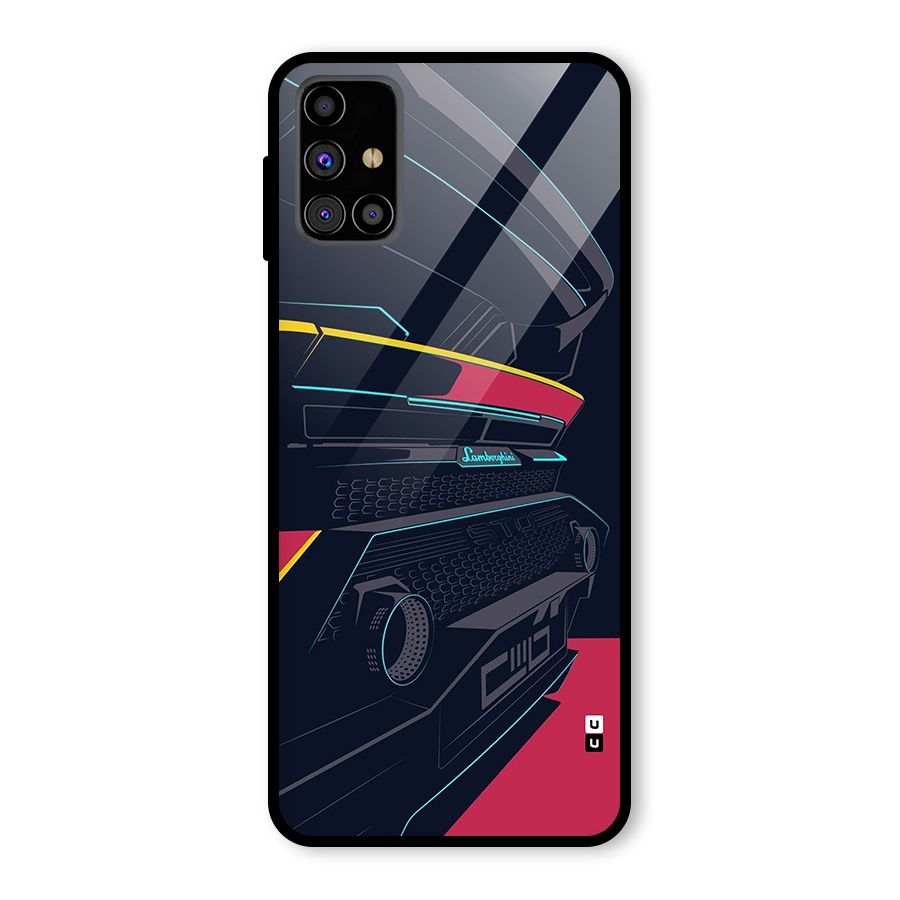 Super Car Parked Glass Back Case for Galaxy M31s