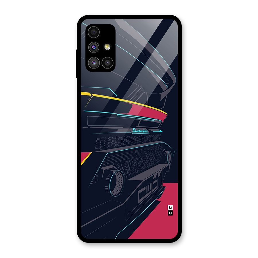 Super Car Parked Glass Back Case for Galaxy M51