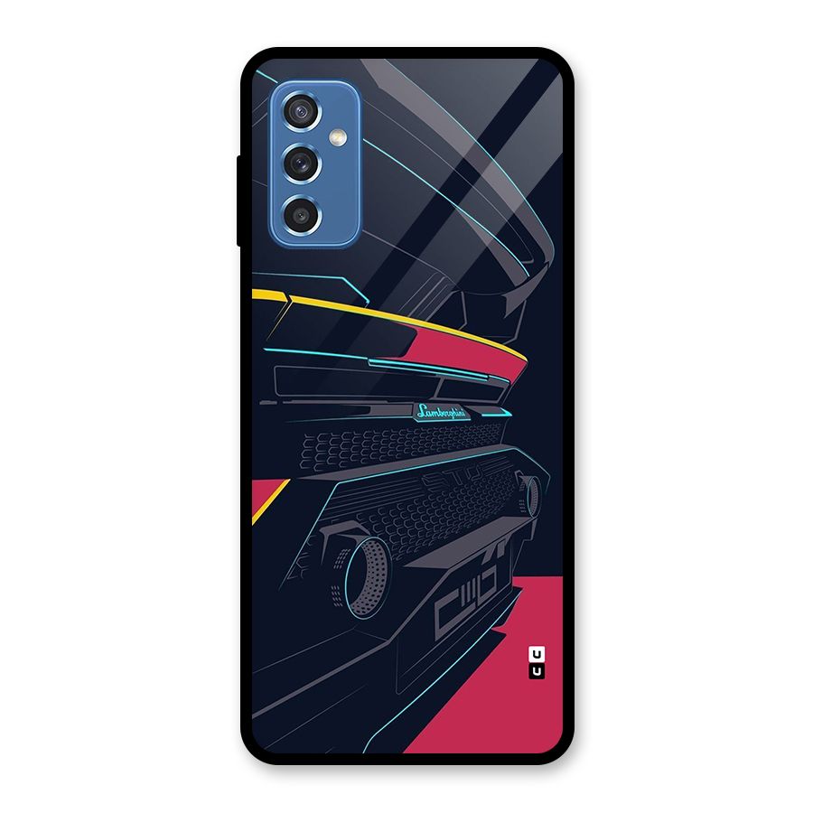 Super Car Parked Glass Back Case for Galaxy M52 5G
