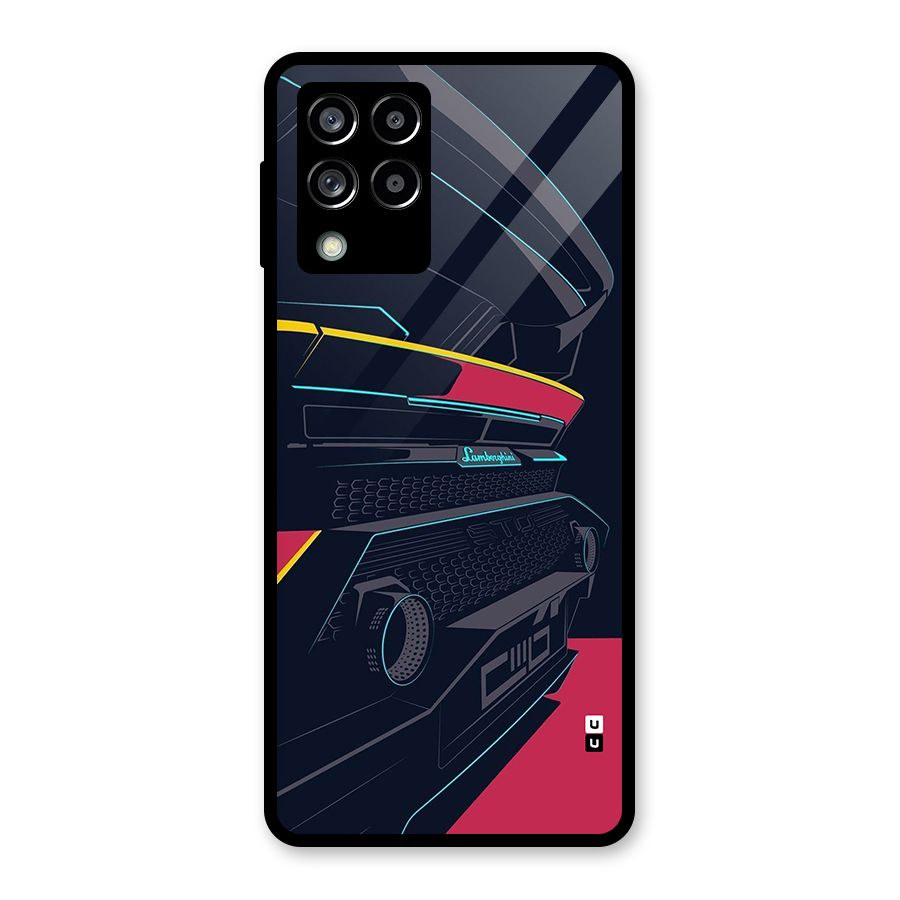 Super Car Parked Glass Back Case for Galaxy M53 5G