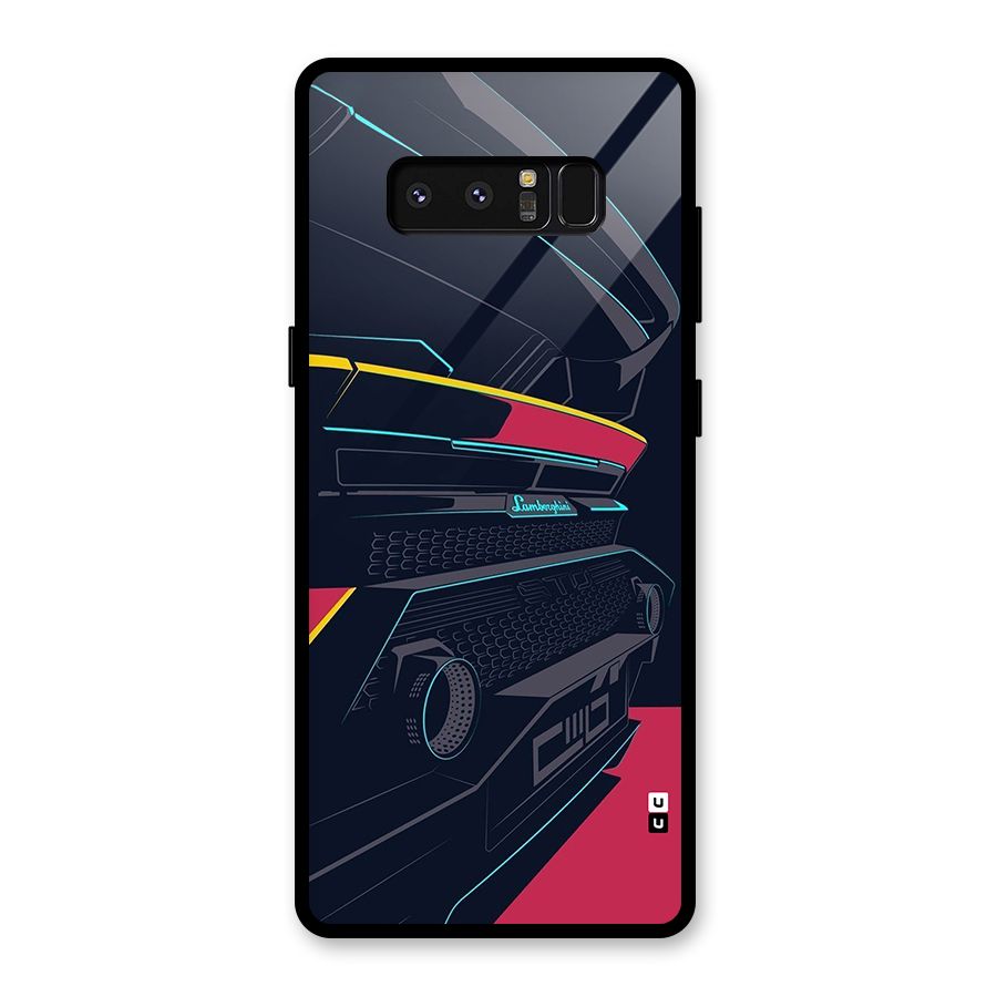 Super Car Parked Glass Back Case for Galaxy Note 8