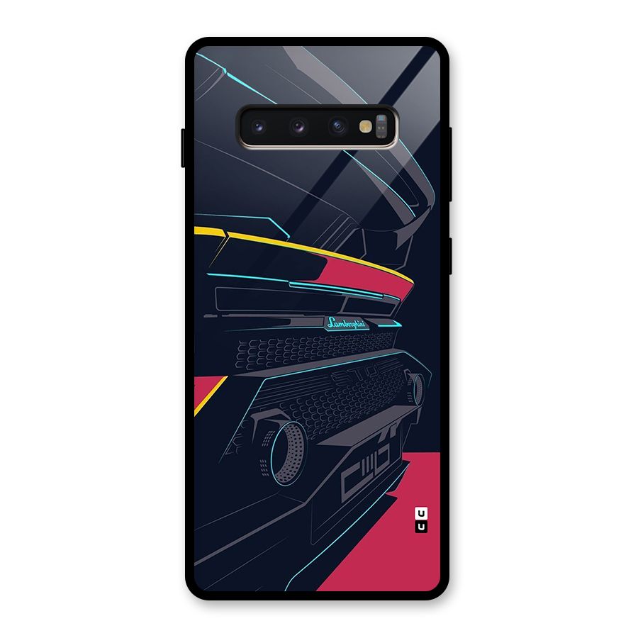 Super Car Parked Glass Back Case for Galaxy S10 Plus