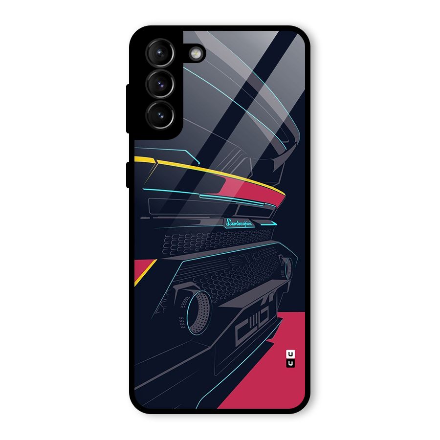 Super Car Parked Glass Back Case for Galaxy S21 Plus
