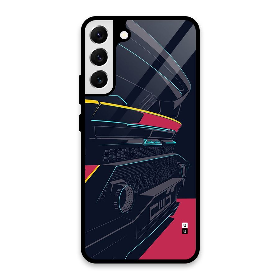 Super Car Parked Glass Back Case for Galaxy S22 Plus 5G