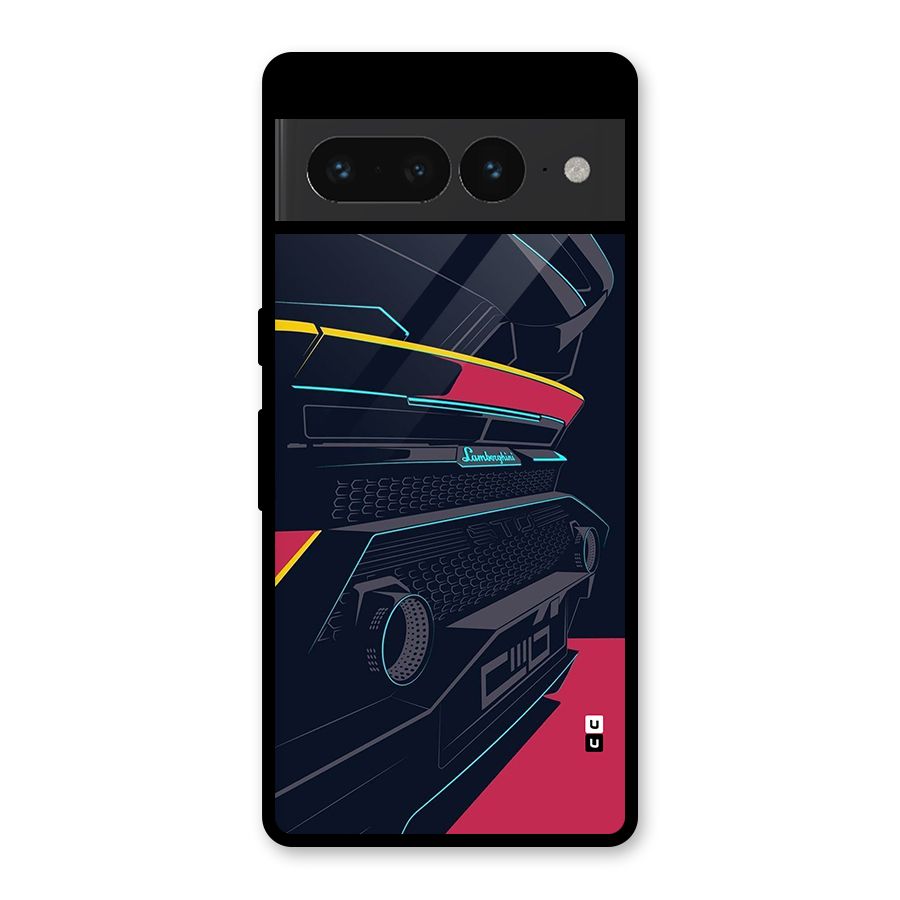 Super Car Parked Glass Back Case for Google Pixel 7 Pro