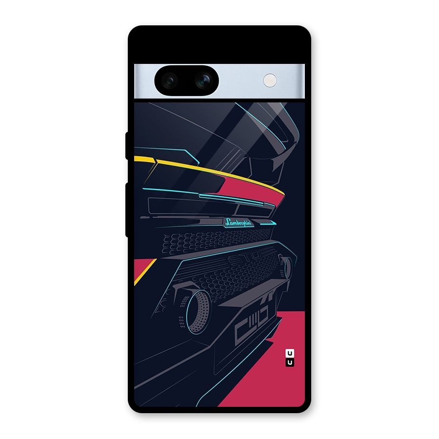 Super Car Parked Glass Back Case for Google Pixel 7a