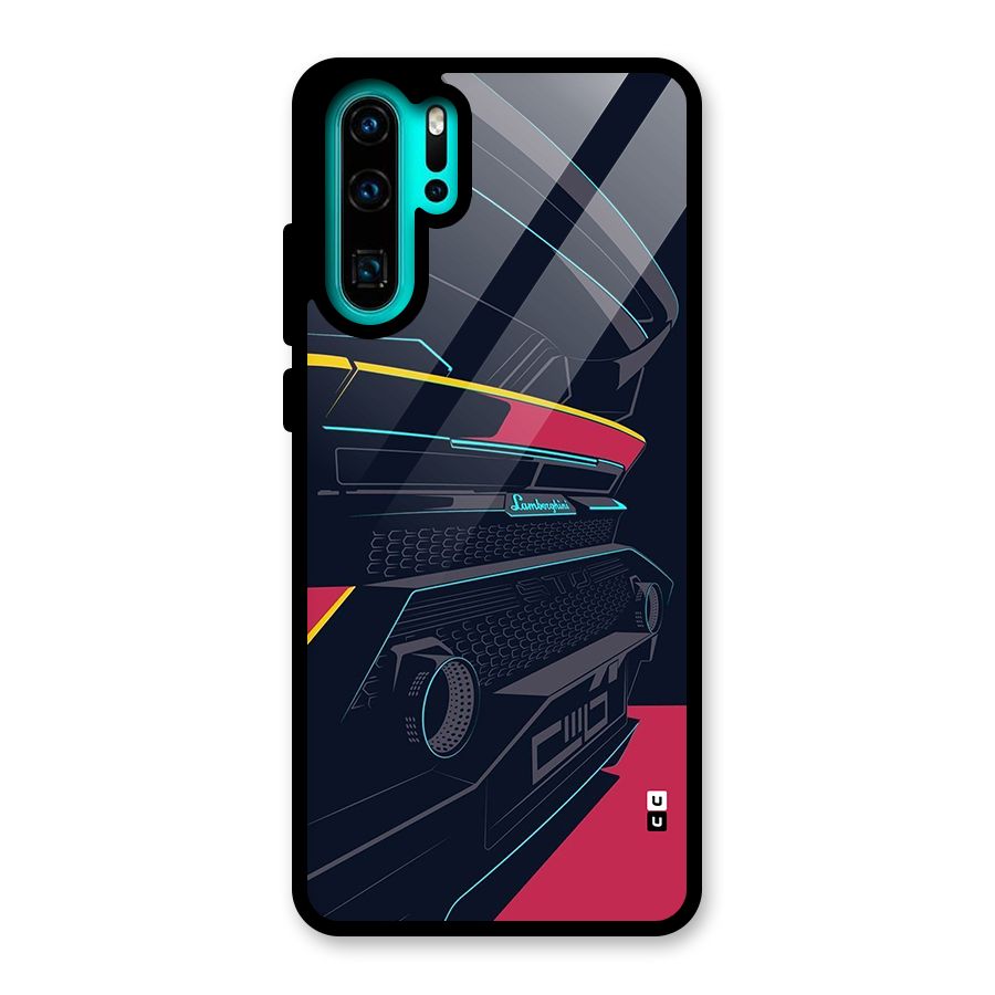 Super Car Parked Glass Back Case for Huawei P30 Pro