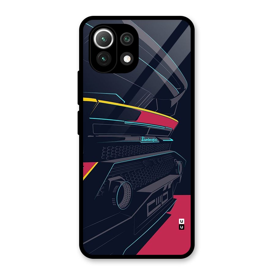 Super Car Parked Glass Back Case for Mi 11 Lite NE 5G
