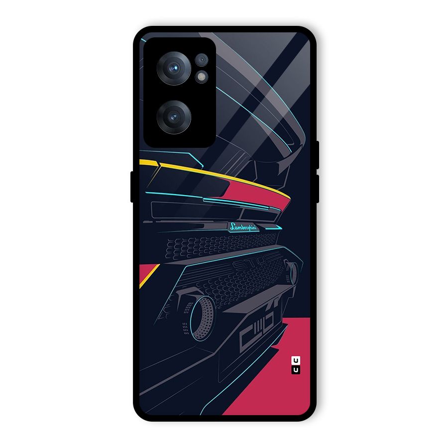 Super Car Parked Glass Back Case for OnePlus Nord CE 2 5G