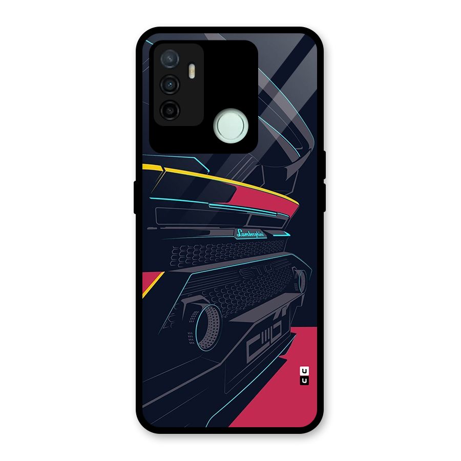 Super Car Parked Glass Back Case for Oppo A53