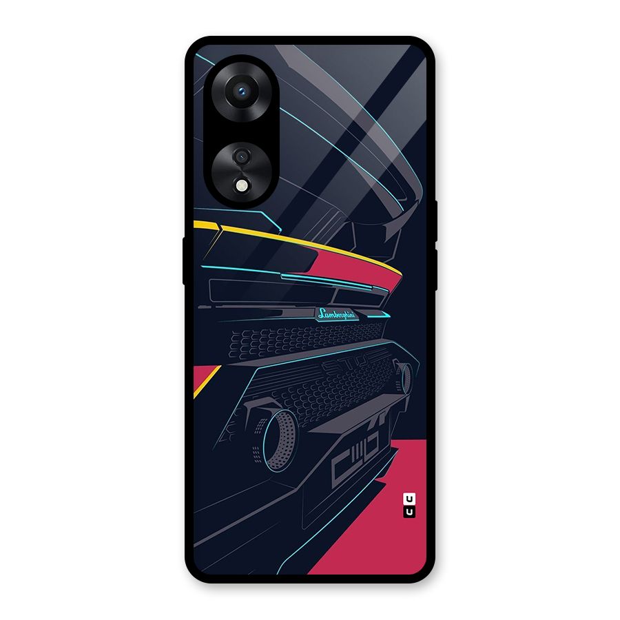 Super Car Parked Glass Back Case for Oppo A78