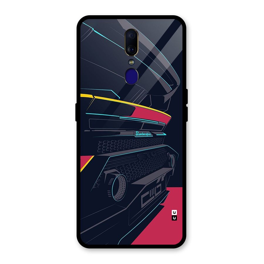 Super Car Parked Glass Back Case for Oppo F11