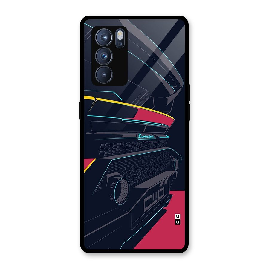 Super Car Parked Glass Back Case for Oppo Reno6 Pro 5G