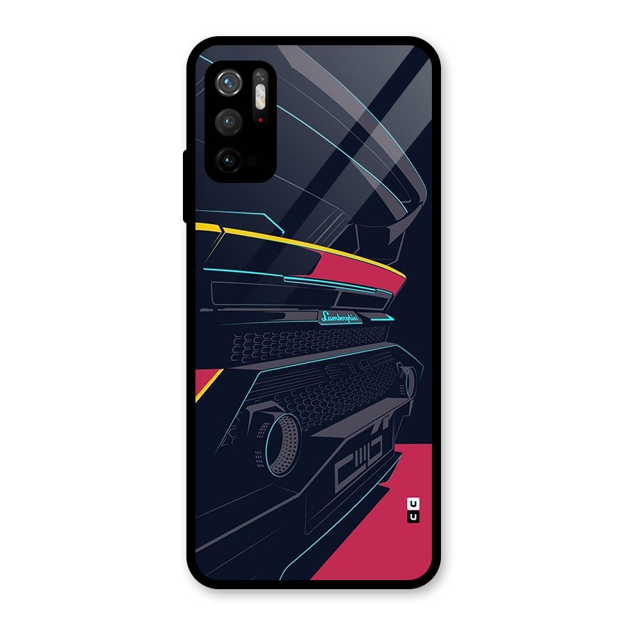 Super Car Parked Glass Back Case for Poco M3 Pro 5G