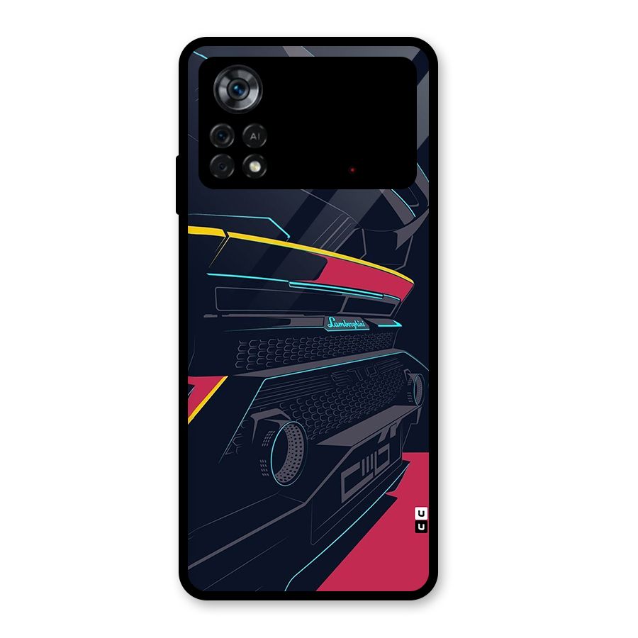 Super Car Parked Glass Back Case for Poco X4 Pro 5G