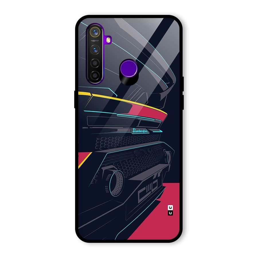 Super Car Parked Glass Back Case for Realme 5 Pro