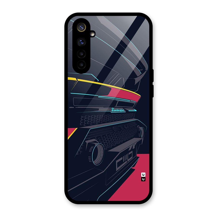 Super Car Parked Glass Back Case for Realme 6