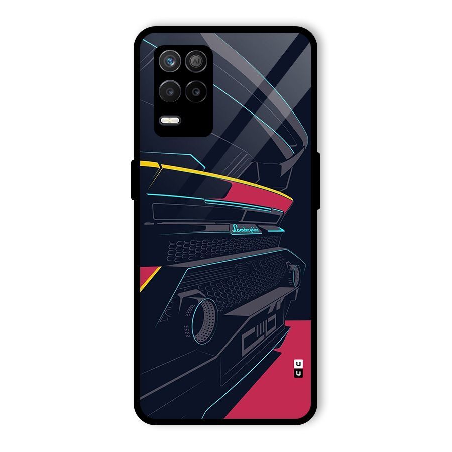 Super Car Parked Glass Back Case for Realme 8s 5G