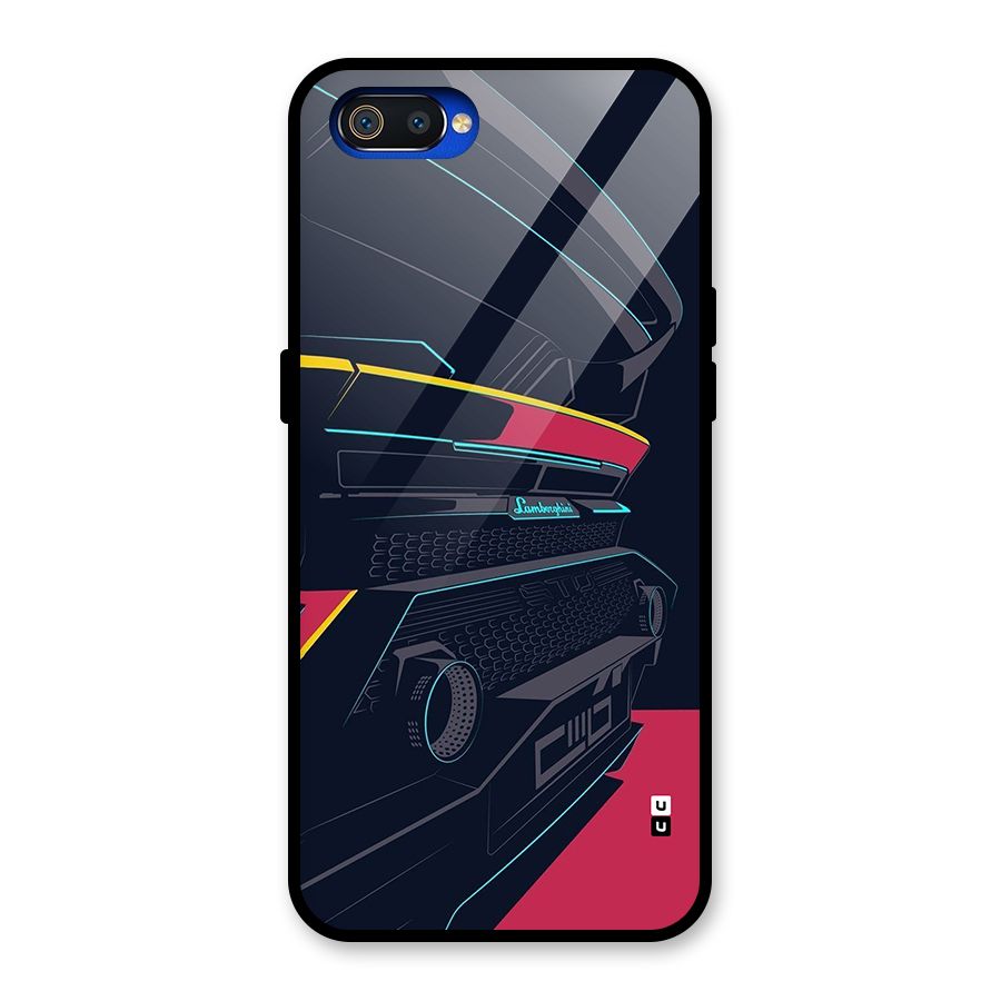 Super Car Parked Glass Back Case for Realme C2