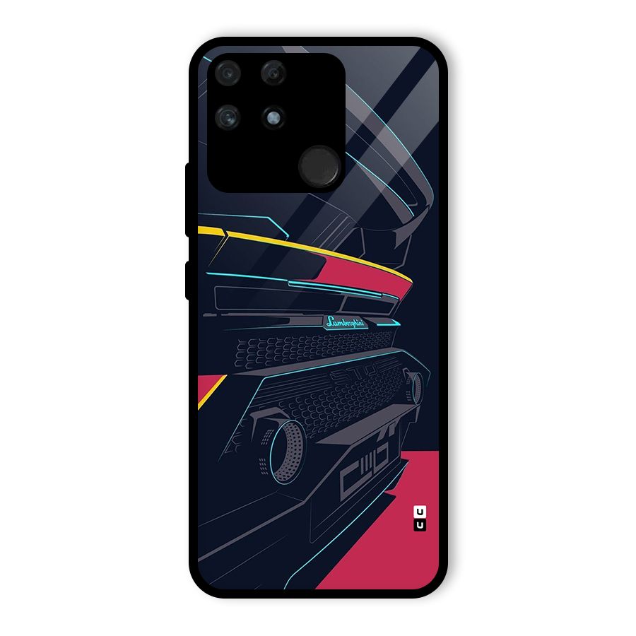 Super Car Parked Glass Back Case for Realme Narzo 50A
