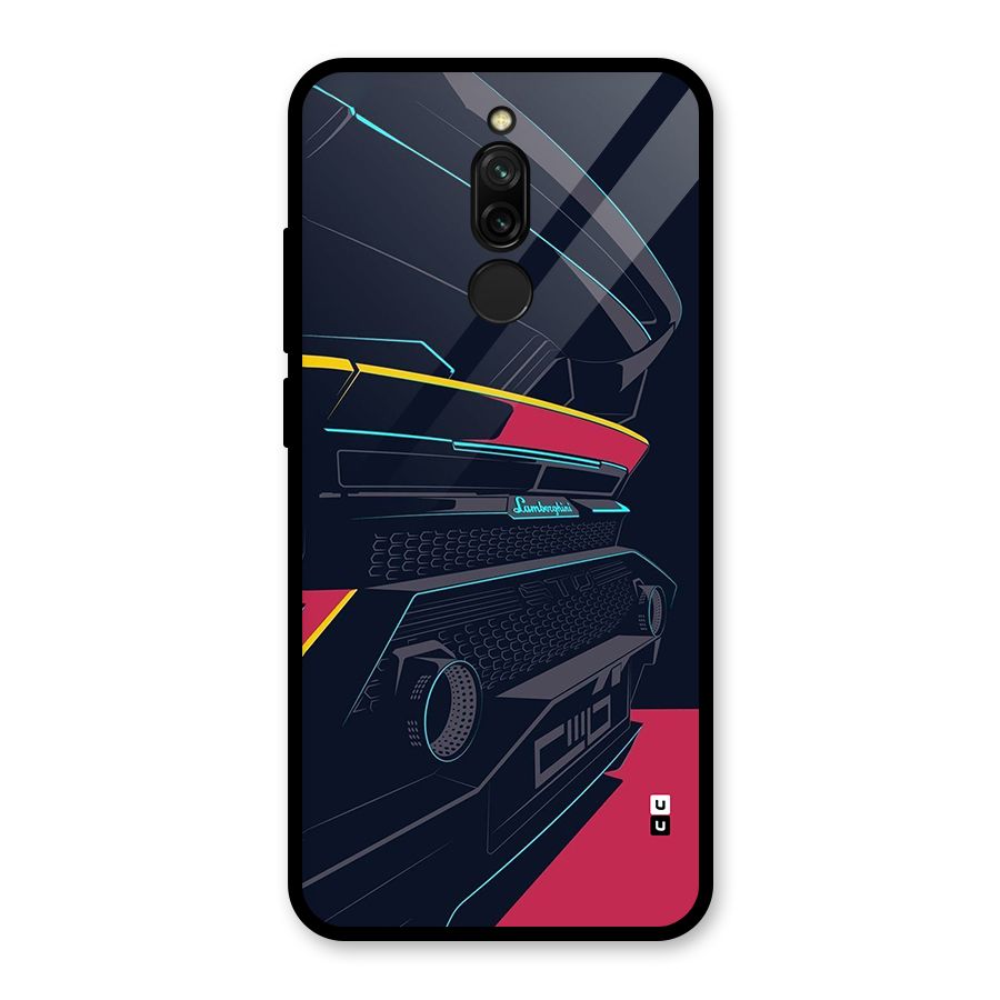 Super Car Parked Glass Back Case for Redmi 8