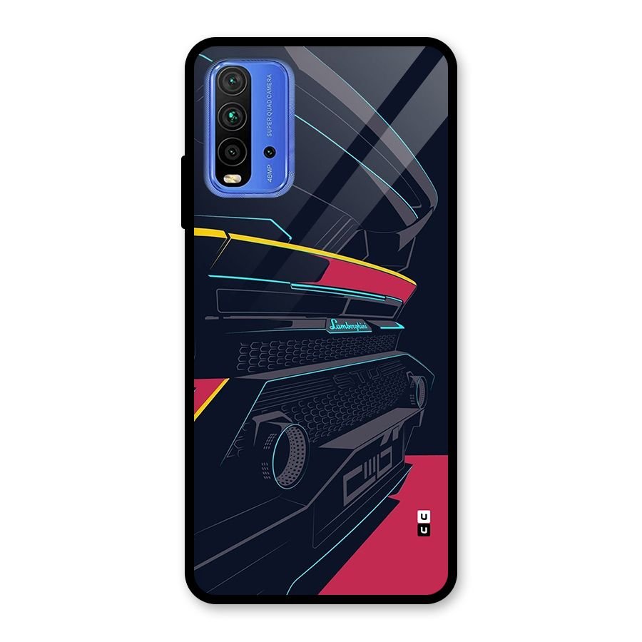 Super Car Parked Glass Back Case for Redmi 9 Power