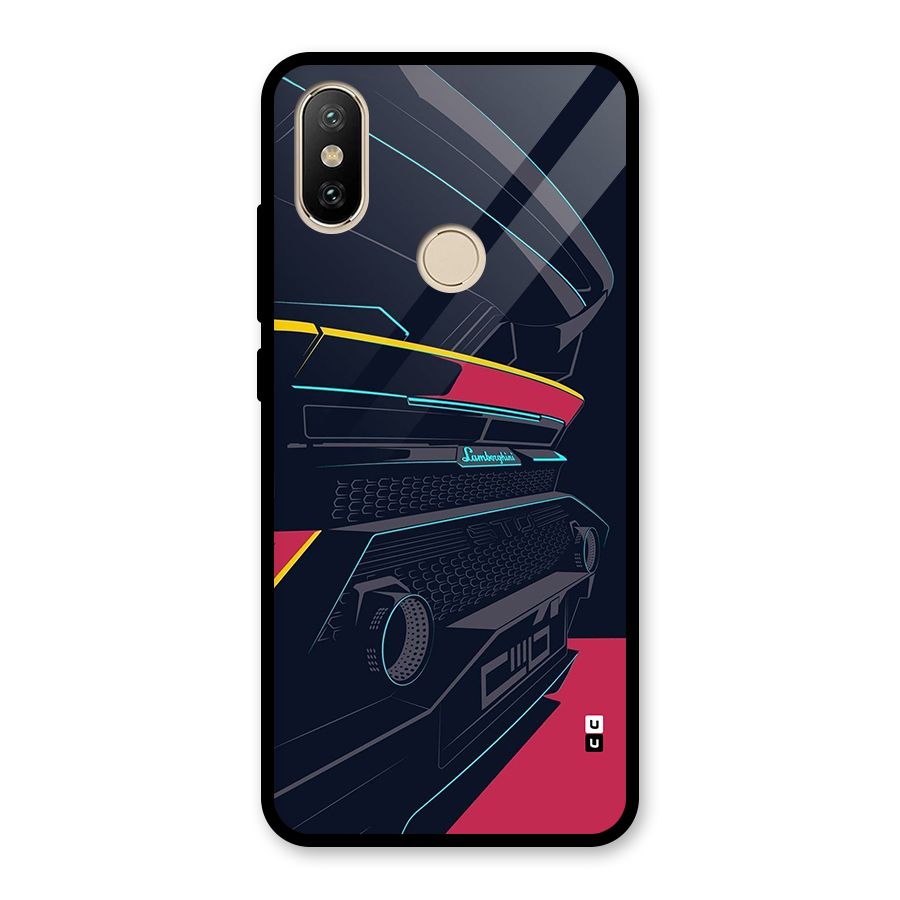 Super Car Parked Glass Back Case for Redmi A2
