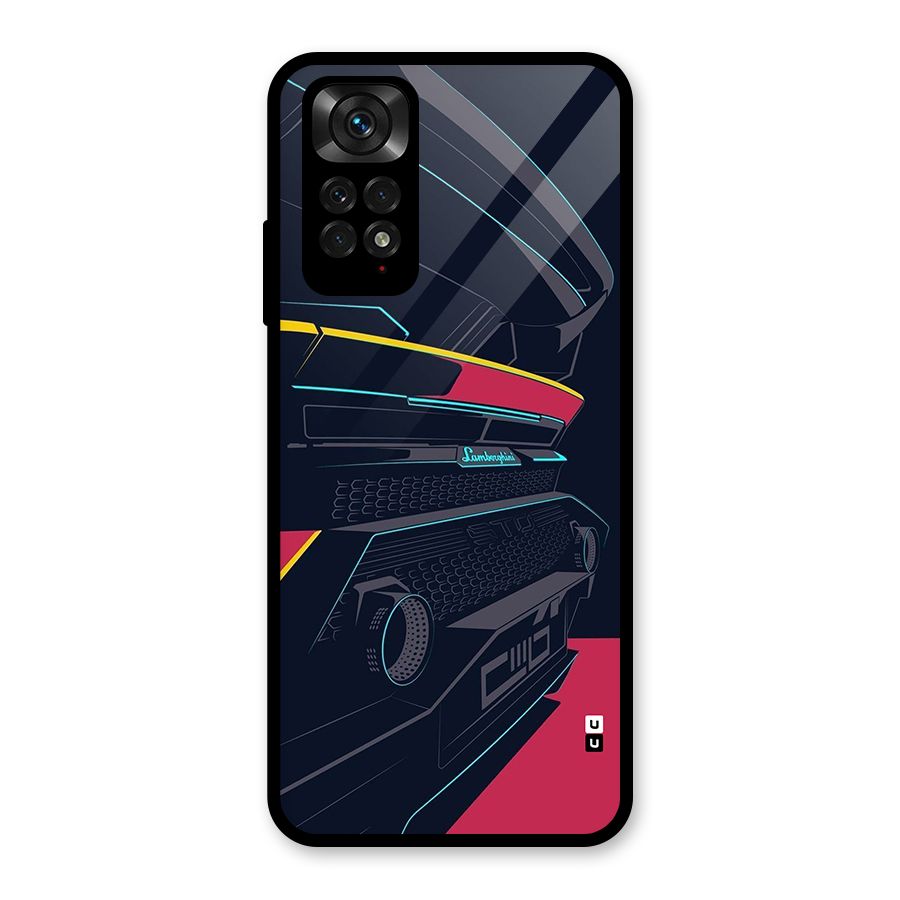 Super Car Parked Glass Back Case for Redmi Note 11