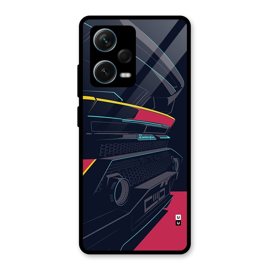 Super Car Parked Glass Back Case for Redmi Note 12 Pro Plus 5G