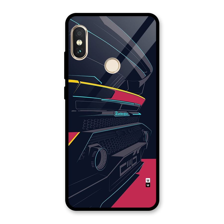 Super Car Parked Glass Back Case for Redmi Note 5 Pro
