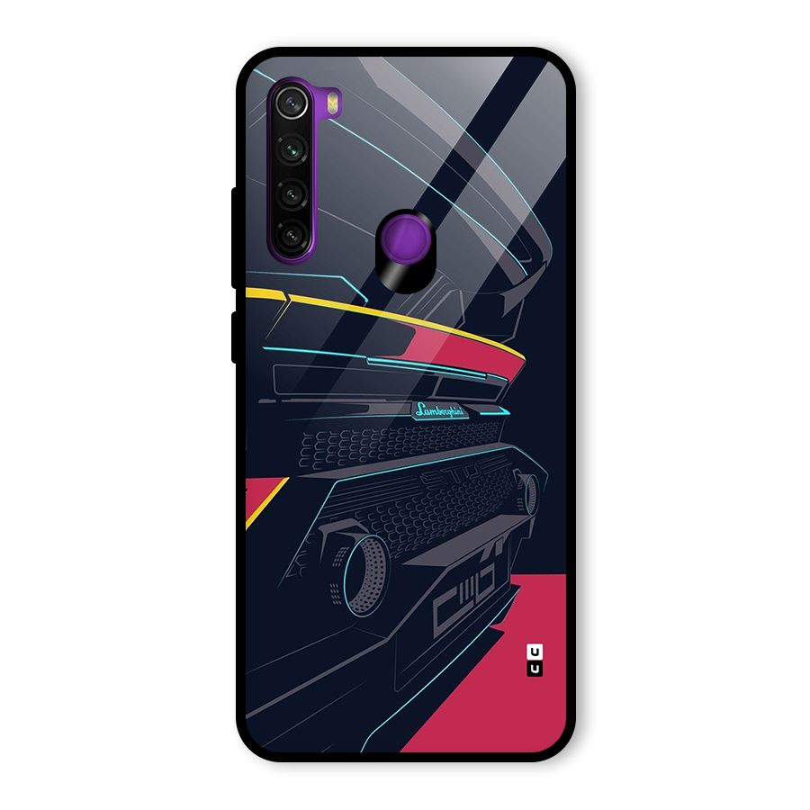 Super Car Parked Glass Back Case for Redmi Note 8