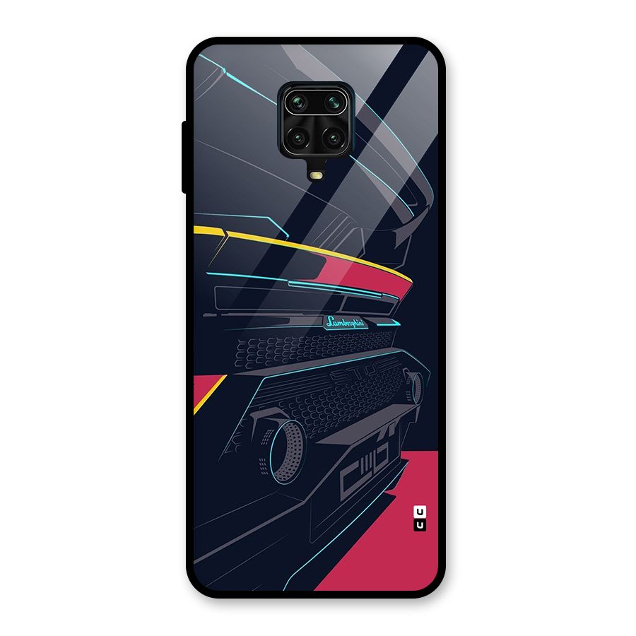 Super Car Parked Glass Back Case for Redmi Note 9 Pro