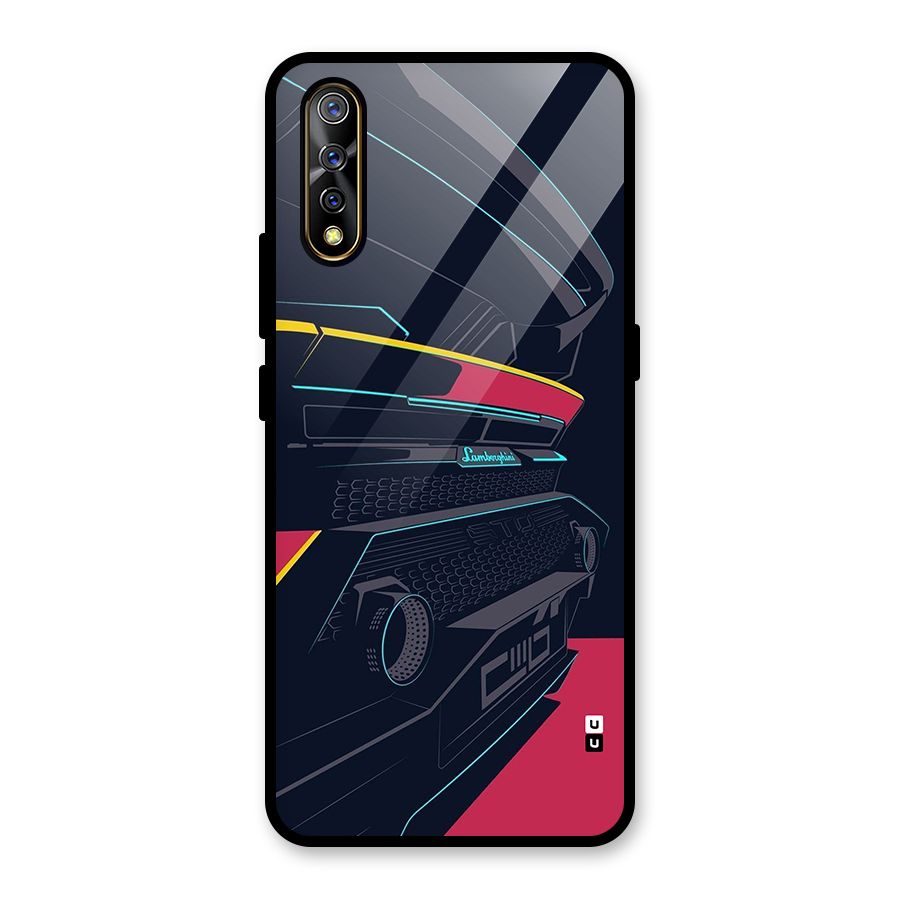 Super Car Parked Glass Back Case for Vivo S1