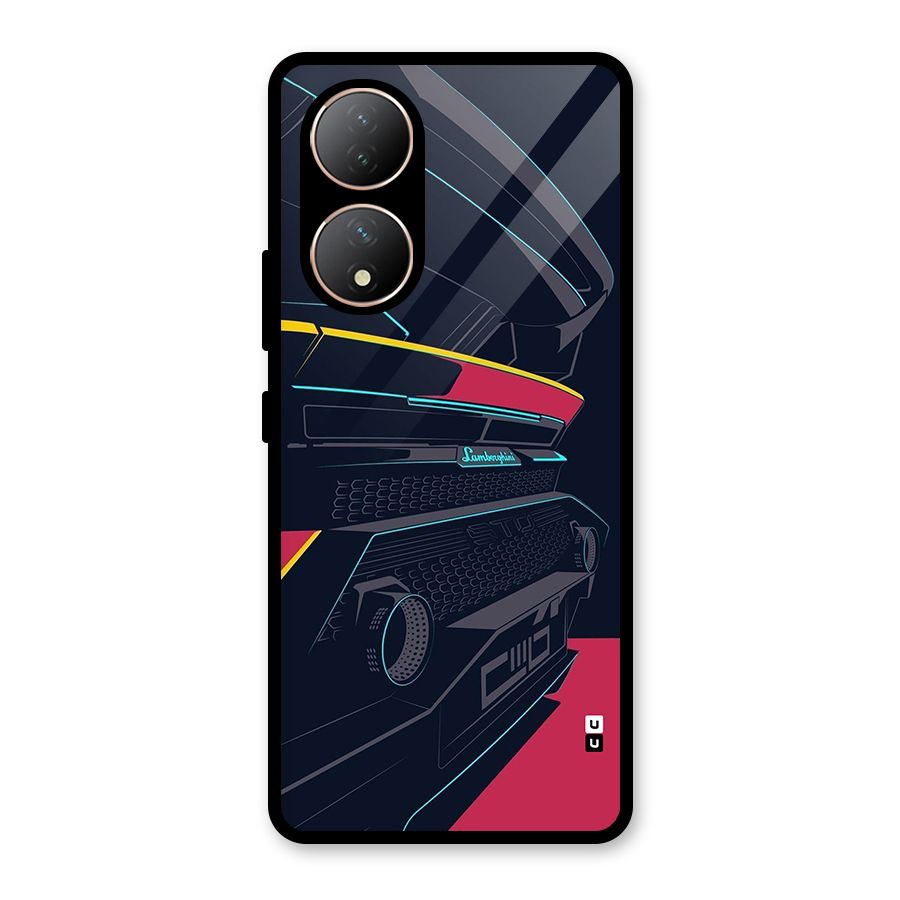 Super Car Parked Glass Back Case for Vivo T2