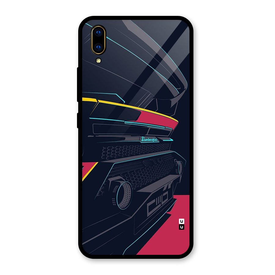 Super Car Parked Glass Back Case for Vivo V11 Pro